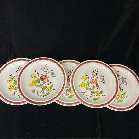 (1) Vintage Lot of 5, Lunastone 1580 Bali Pattern Floral Bread & Butter Plates - Picture 6 of 17